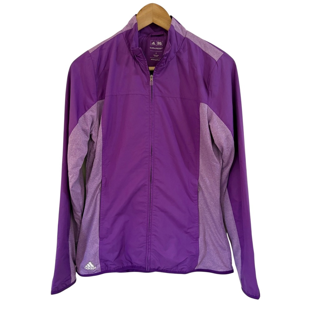 Adidas CLIMAPROOF Women's Purple Golf Jacket Size S‎ Lightweight Windbreaker